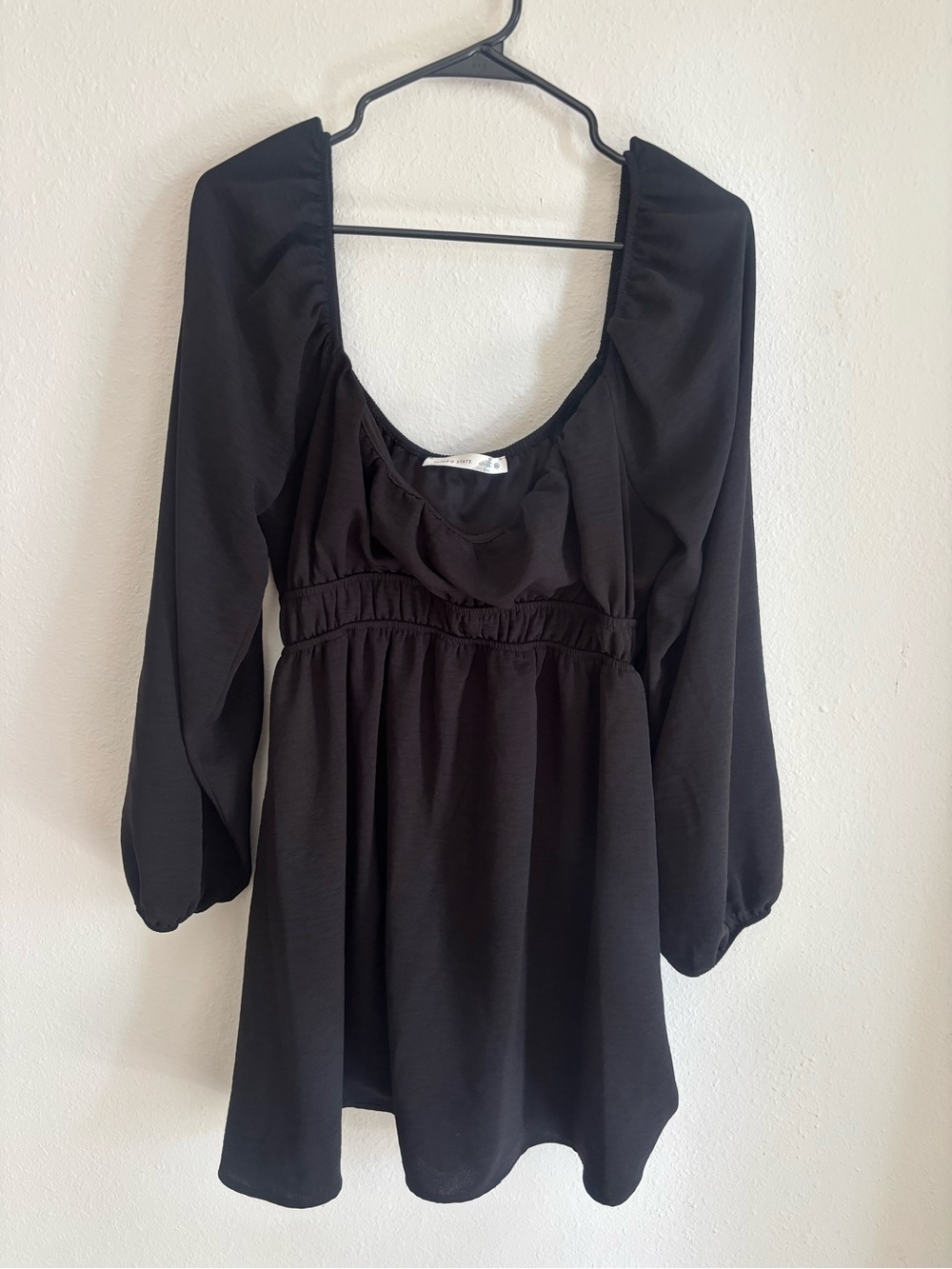 Altar'd State Black Long Sleeve Scoop-Neck Dress